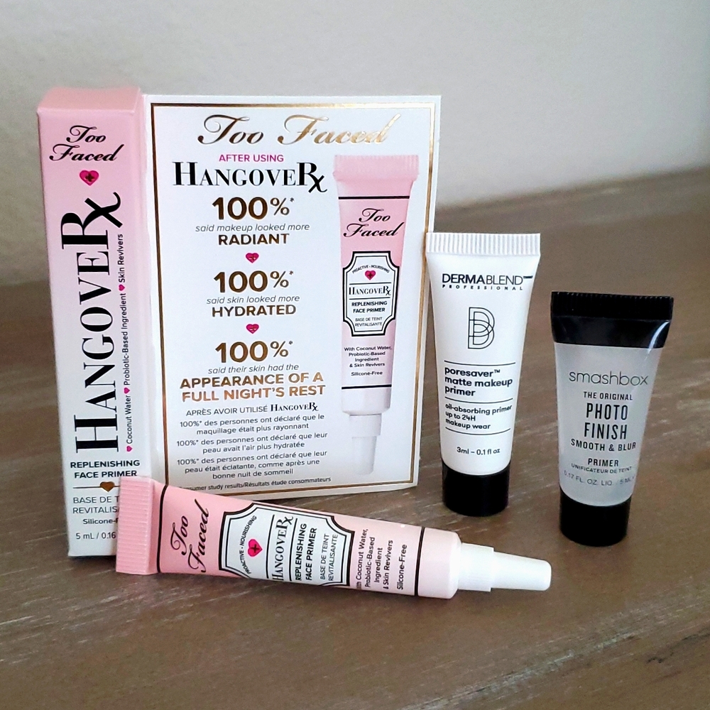 New Face Primers TWO FACED HangoverRx SMASHBOX Photo Finish, DERMABLEND Matte